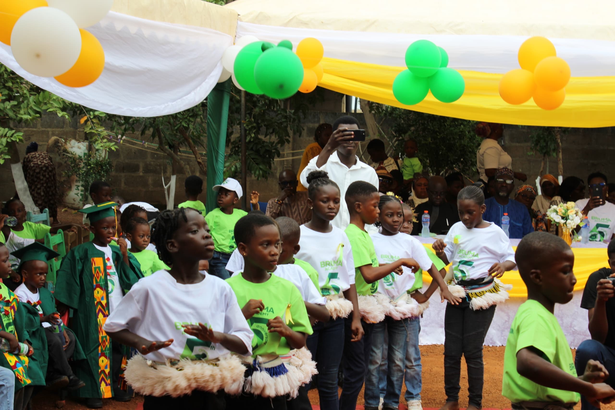 Students gathered at school assembly