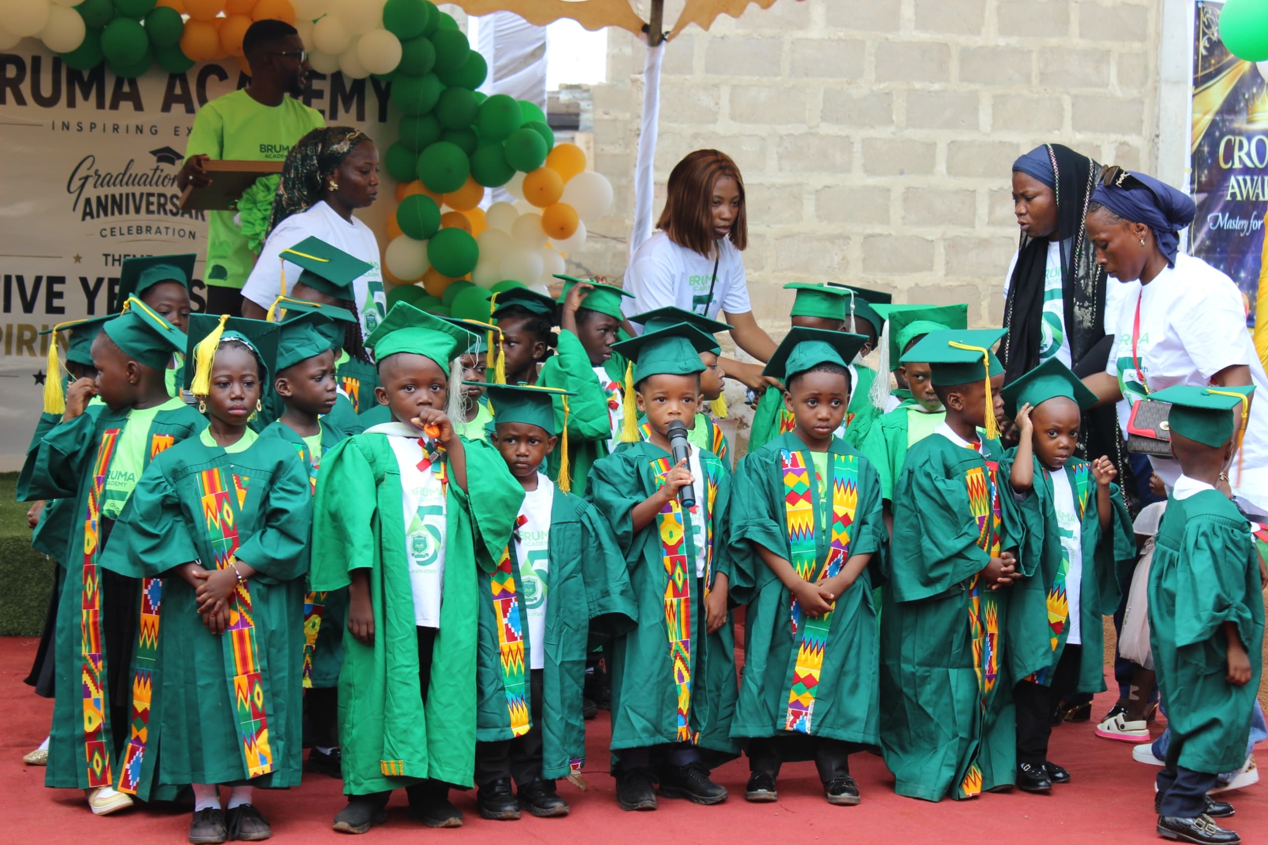 Graduates gathered on stage